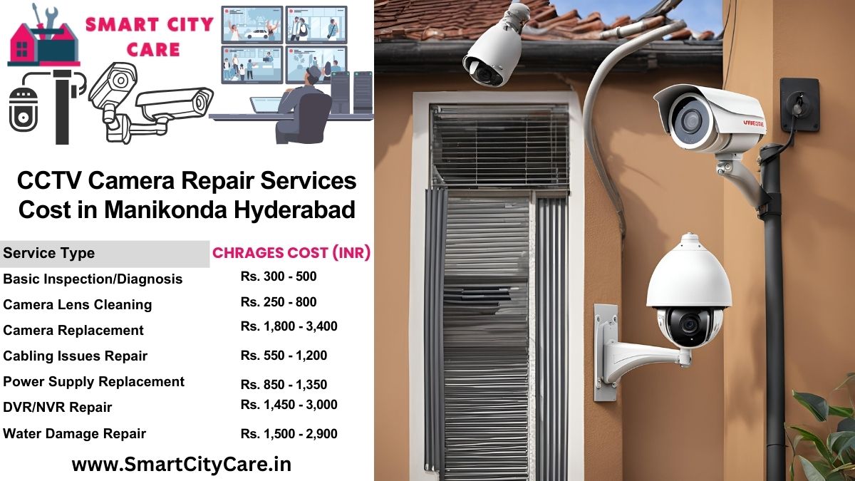 CCTV camera repair services charges list in Hyderabad, Manikonda