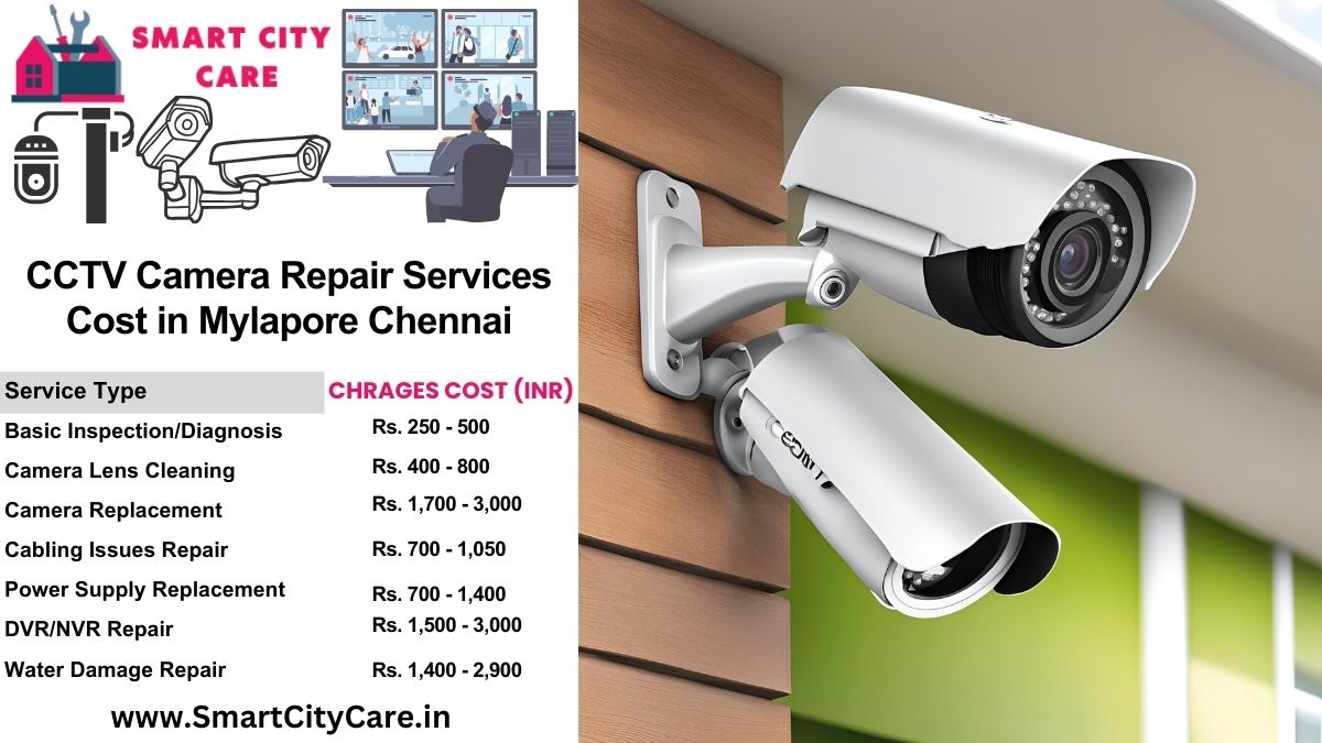 CCTV camera repair services charges list in Chennai, Mylapore