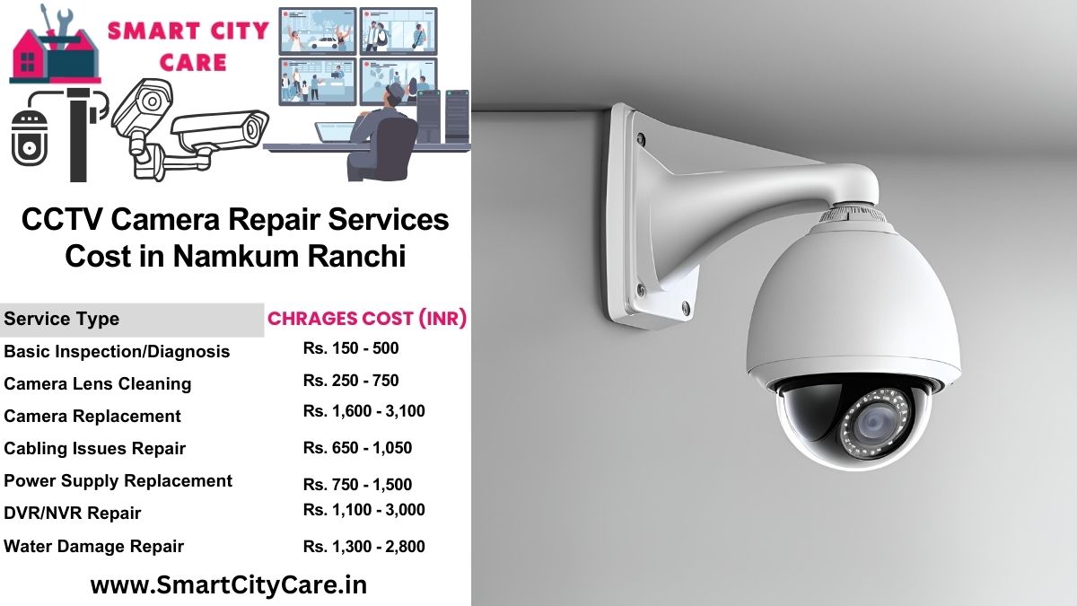 CCTV camera repair services charges list in Ranchi, Namkum