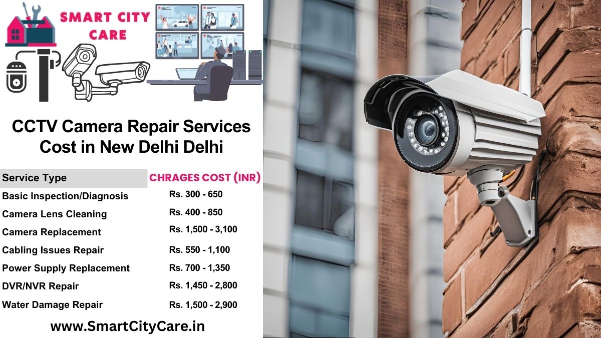 CCTV camera repair services charges list in Delhi, New Delhi