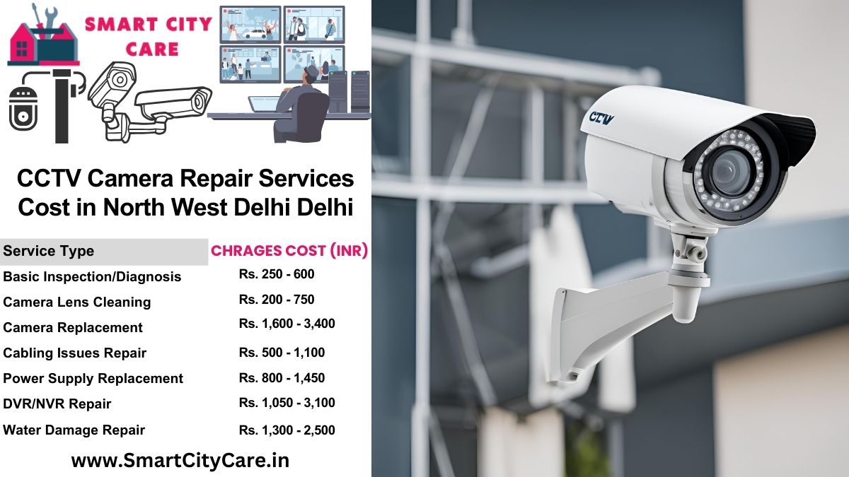 CCTV camera repair services charges list in Delhi, North West Delhi