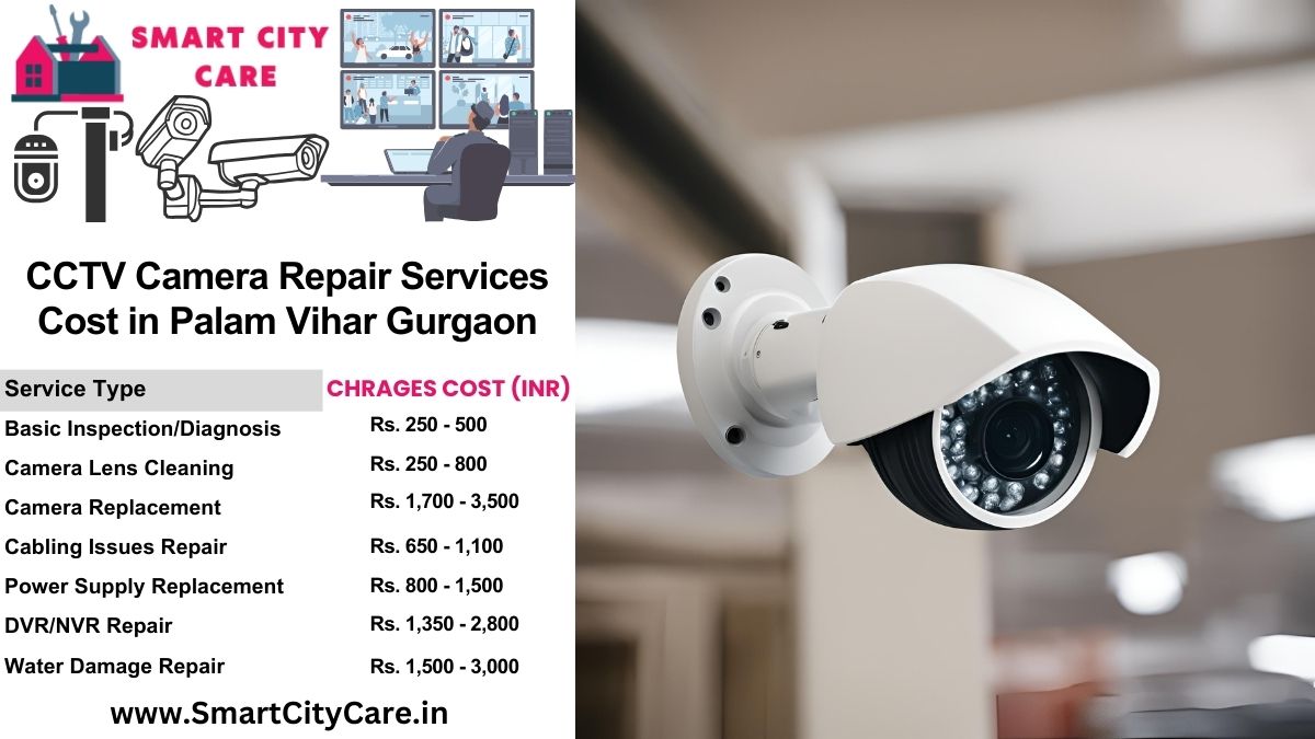 CCTV camera repair services charges list in Gurgaon, Palam Vihar