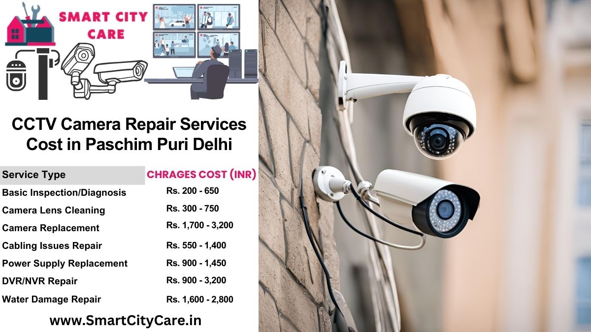 CCTV camera repair services charges in Delhi, Paschim Puri