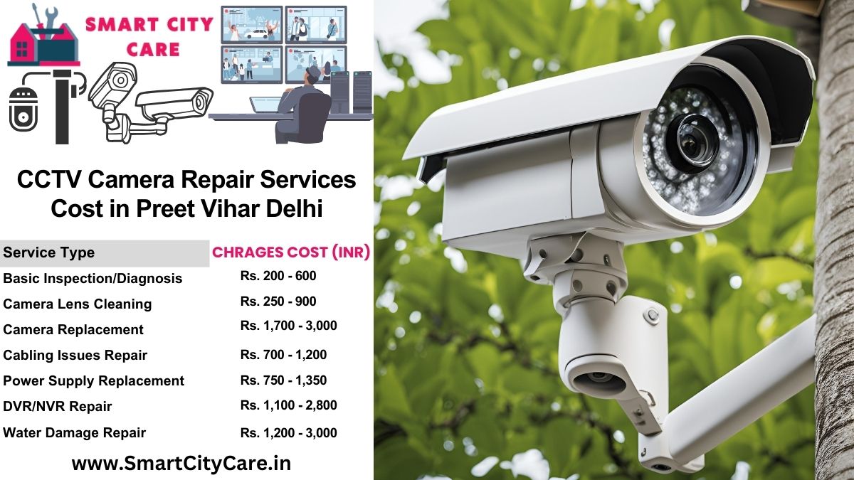 CCTV camera repair services charges in Delhi, Preet Vihar