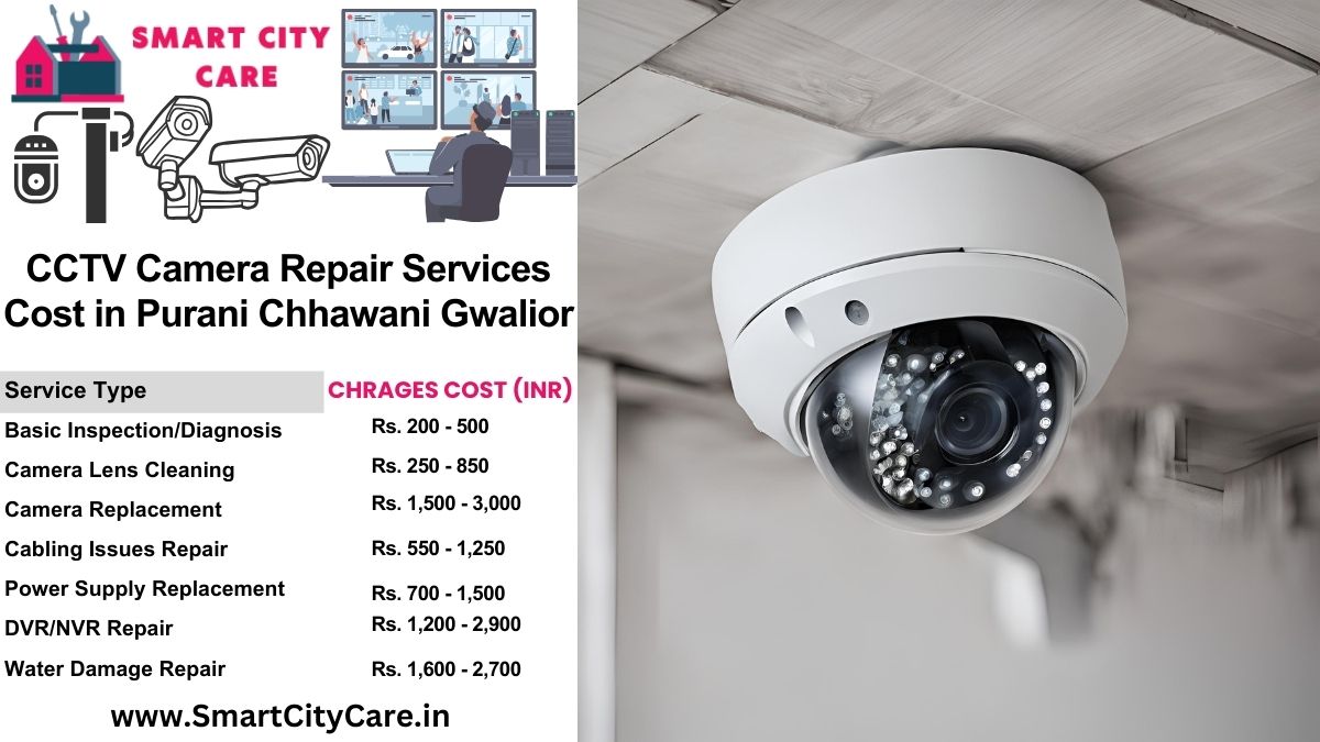 CCTV camera repair services charges list in Gwalior, Purani Chhawani