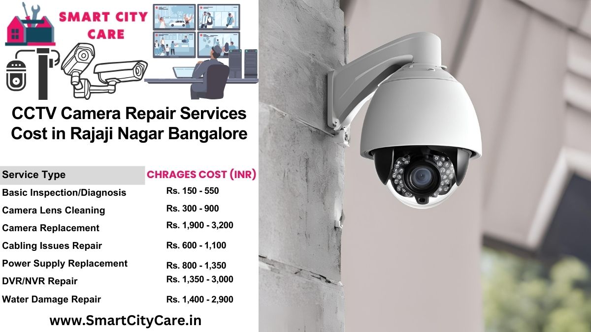 CCTV camera repair services charges list in Bangalore, Rajaji Nagar