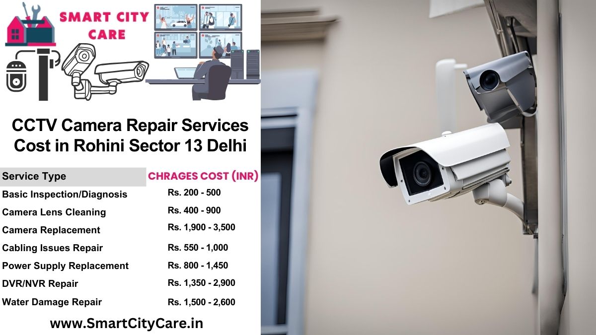 CCTV camera repair services charges list in Delhi, Rohini Sector 13