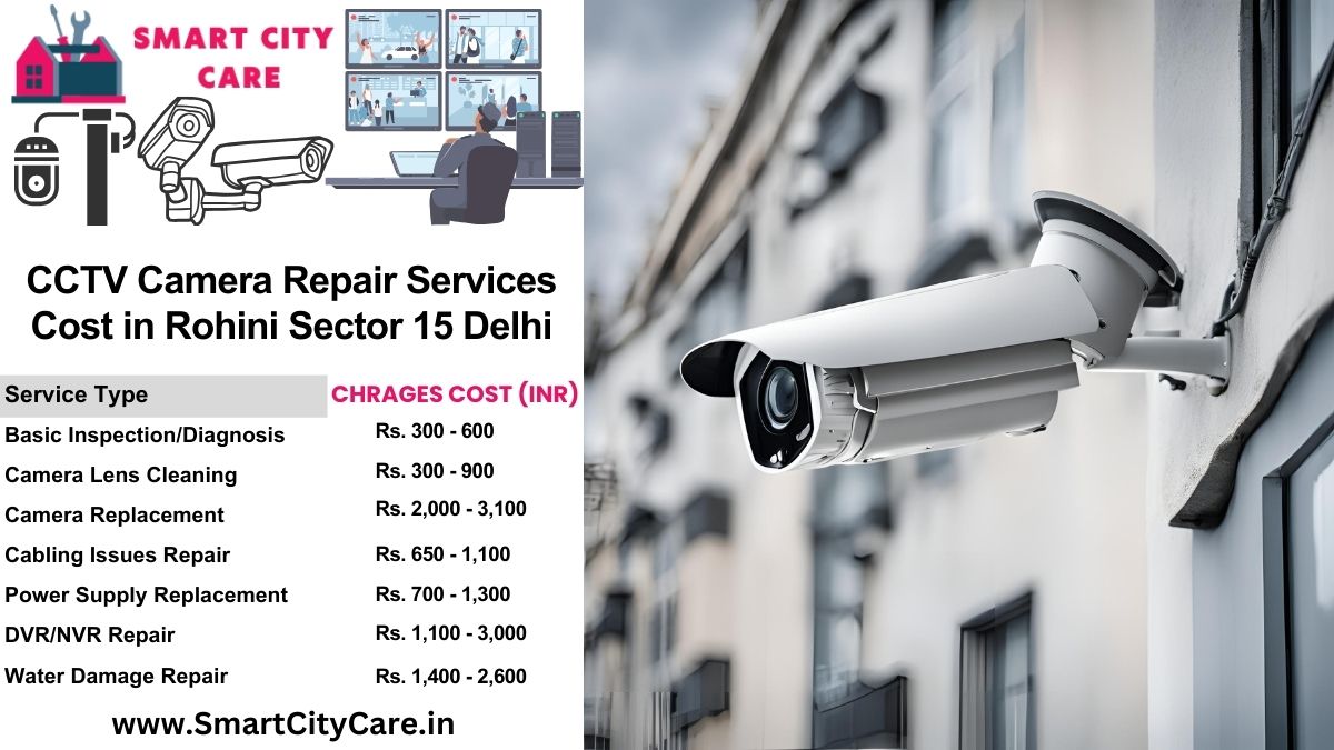 CCTV camera repair services charges list in Delhi, Rohini Sector 15