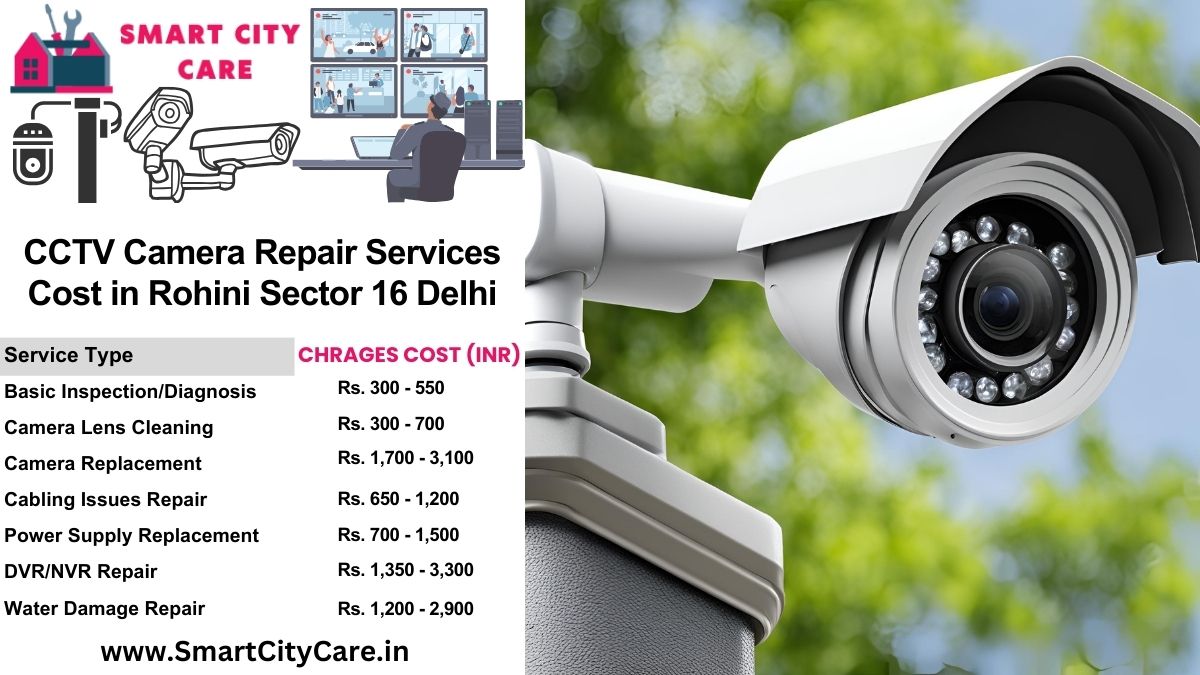 CCTV camera repair services charges list in Delhi, Rohini Sector 16