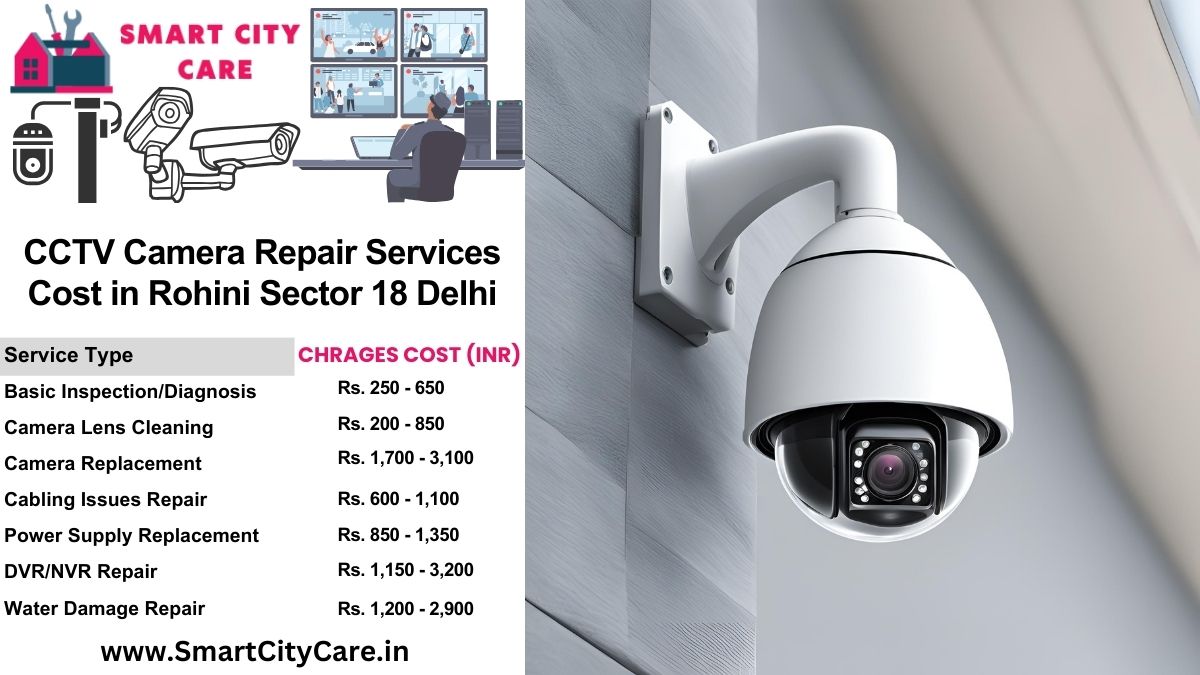 CCTV camera repair services charges list in Delhi, Rohini Sector 18