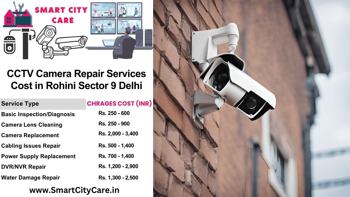 CCTV camera repair services charges list in Delhi, Rohini Sector 9