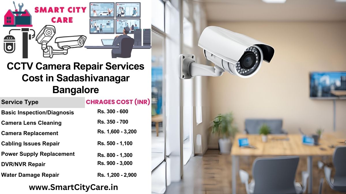 CCTV camera repair services charges list in Bangalore, Sadashivanagar