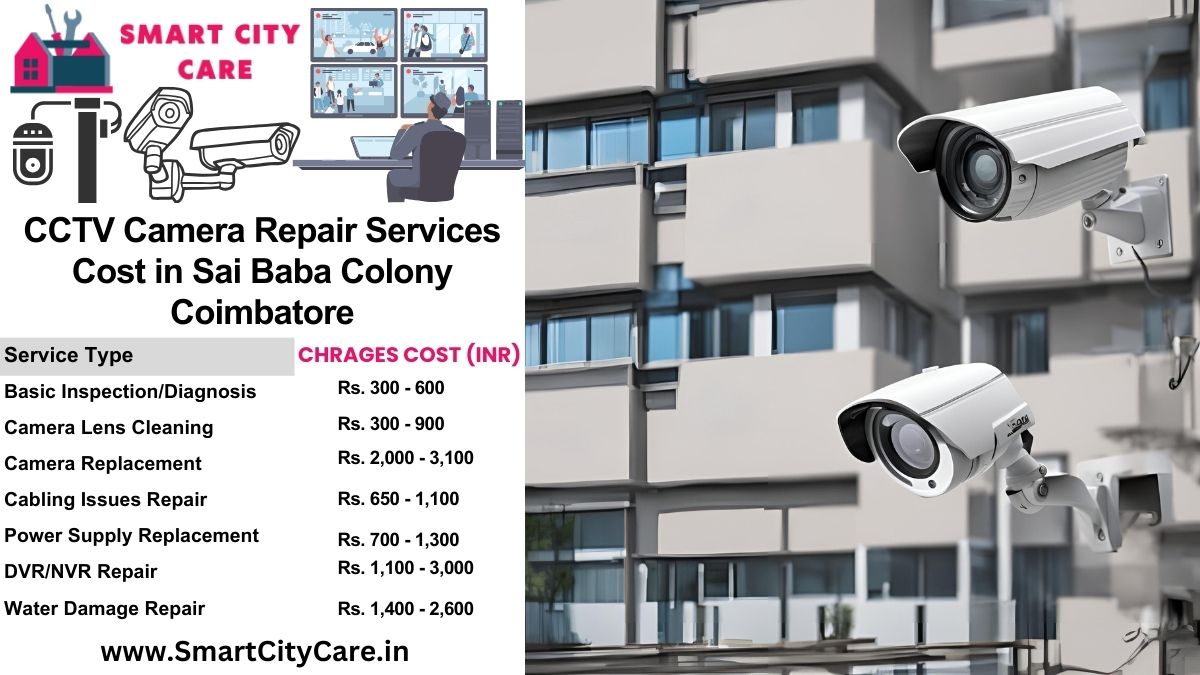 CCTV camera repair services charges list in Coimbatore, Sai Baba Colony