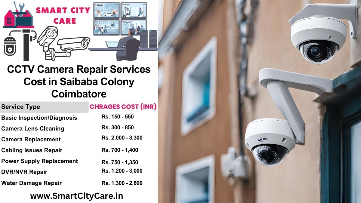 CCTV camera repair services charges list in Coimbatore, Saibaba Colony