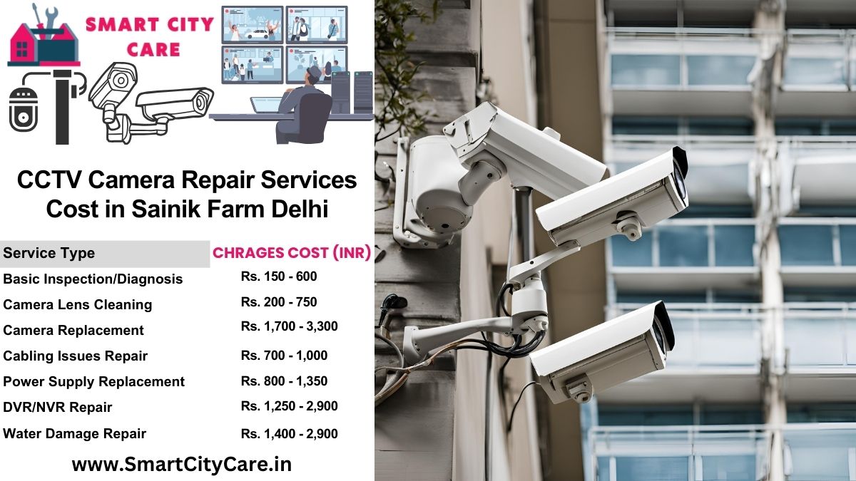 CCTV camera repair services charges list in Delhi, Sainik Farm