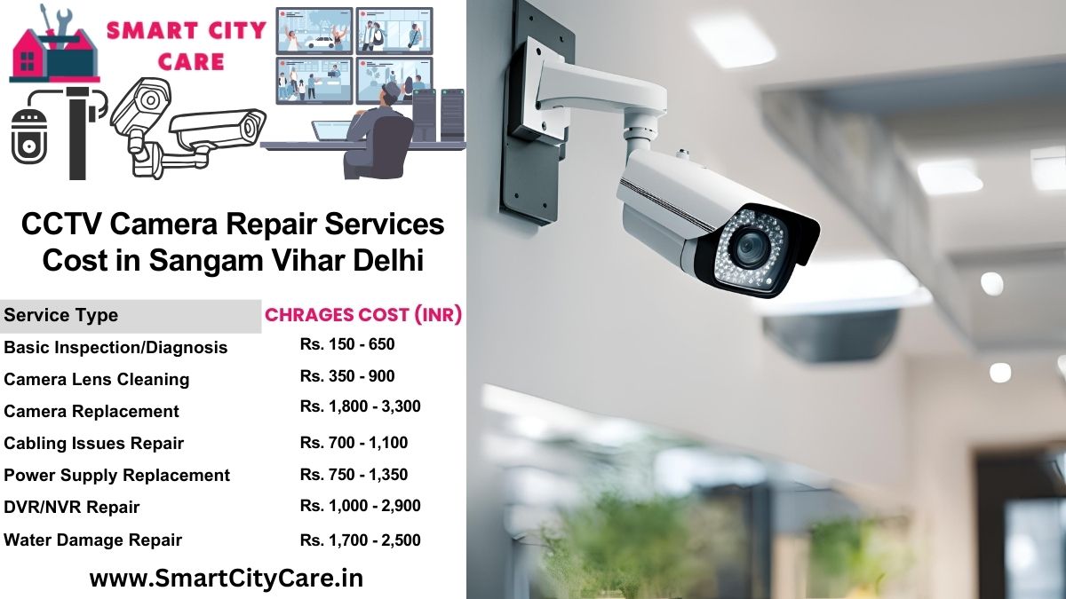 CCTV camera repair services charges in Delhi, Sangam Vihar