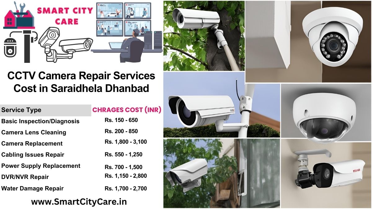 CCTV camera repair services charges list in Dhanbad, Saraidhela