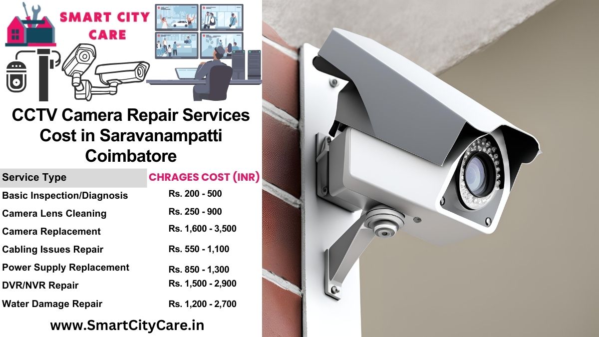 CCTV camera repair services charges list in Coimbatore, Saravanampatti