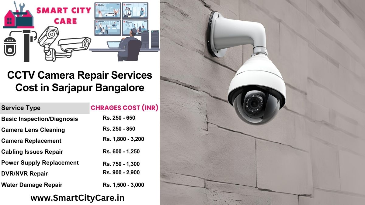 CCTV camera repair services charges list in Bangalore, Sarjapur