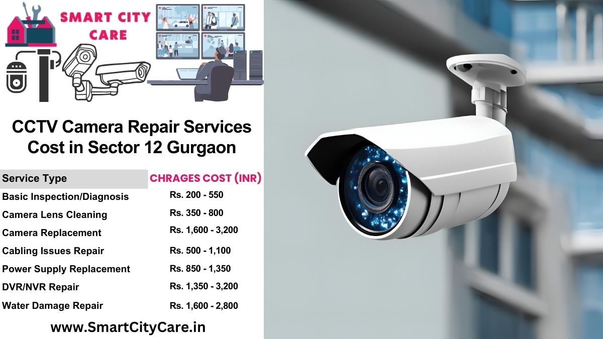 CCTV camera repair services charges list in Gurgaon, Sector 12