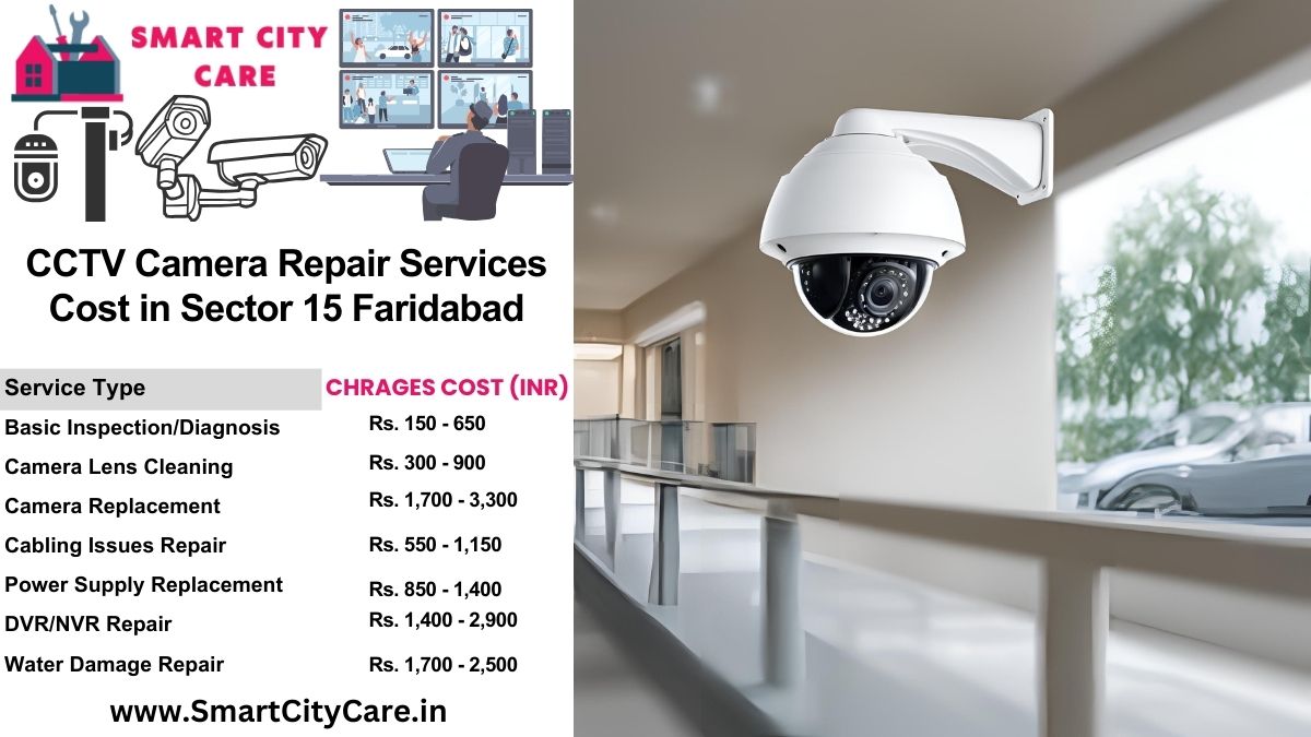 CCTV camera repair services charges list in Faridabad, Sector 15