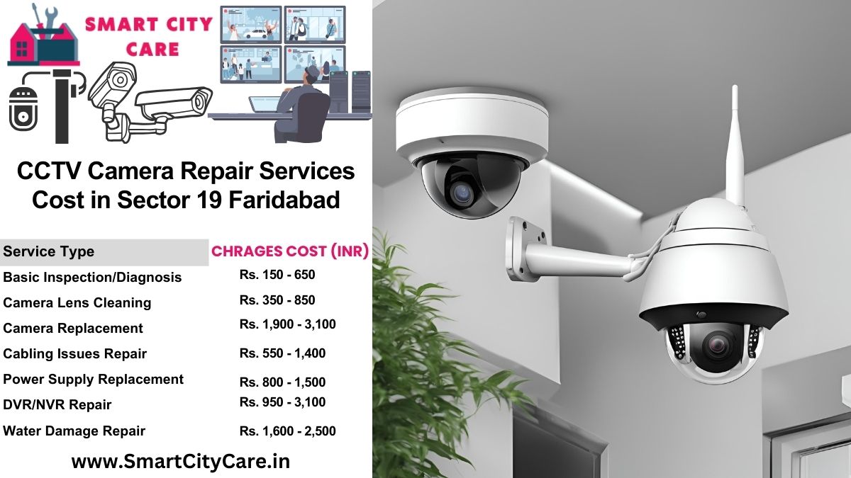 CCTV camera repair services charges list in Faridabad, Sector 19