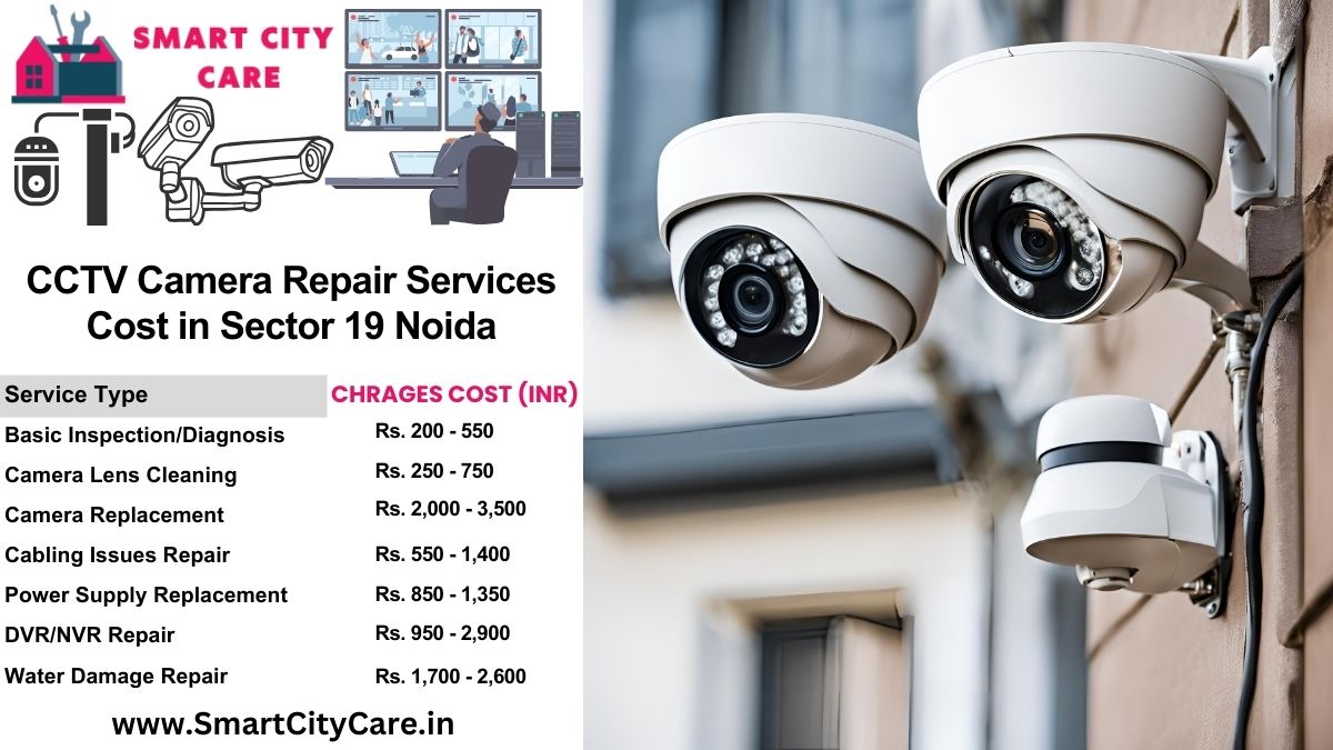 CCTV camera repair services charges list in Noida, Sector 19