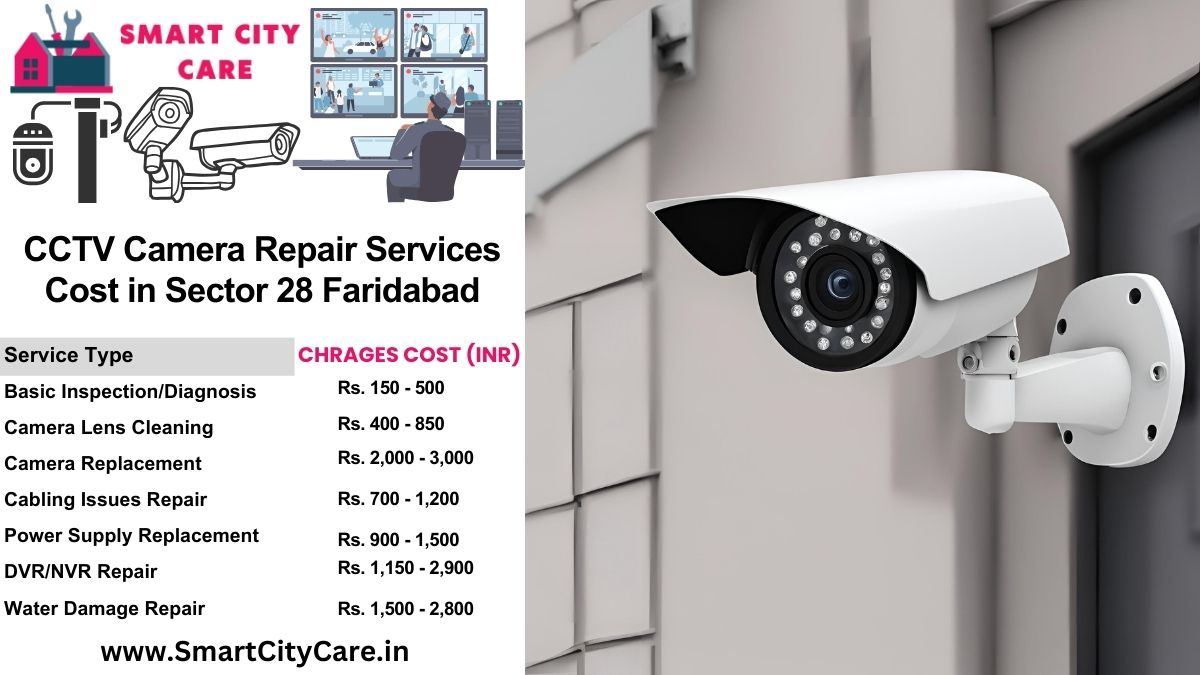 CCTV camera repair services charges list in Faridabad, Sector 28