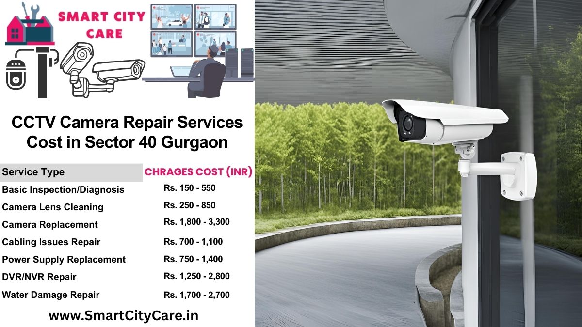 CCTV camera repair services charges list in Gurgaon, Sector 40