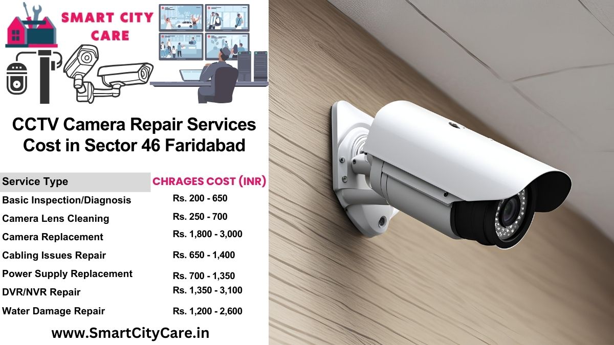 CCTV camera repair services charges list in Faridabad, Sector 46