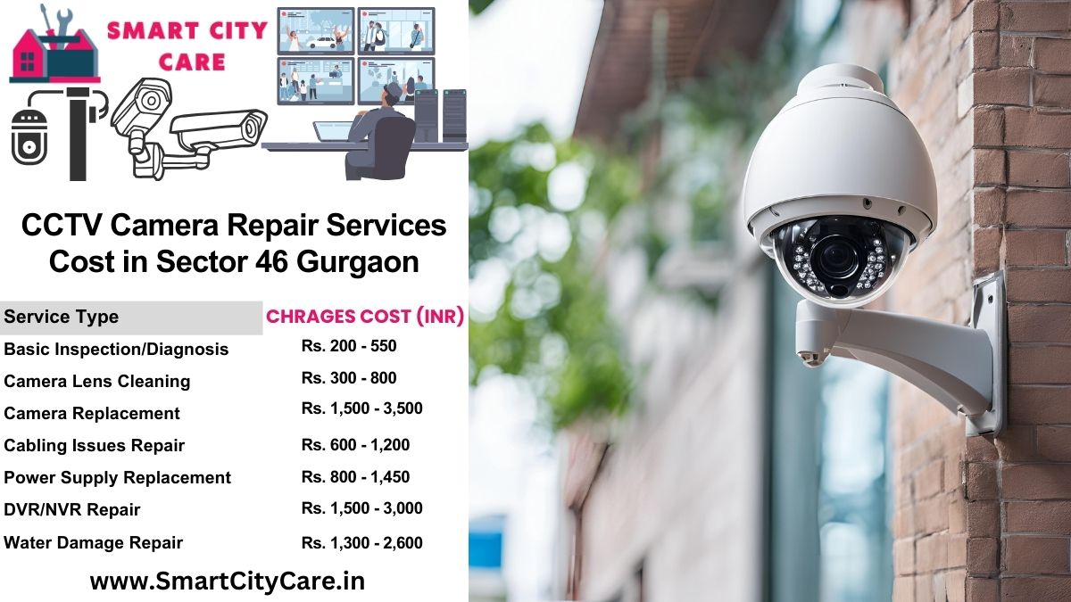 CCTV camera repair services charges list in Gurgaon, Sector 46