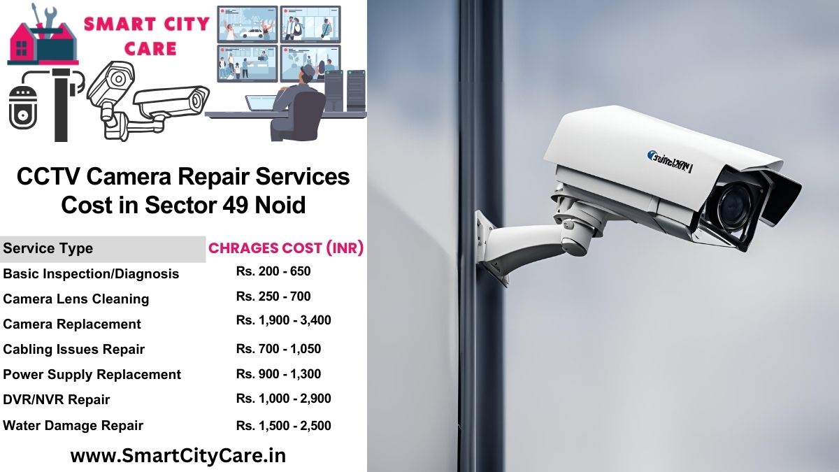 CCTV camera repair services charges list in Noida, Sector 31