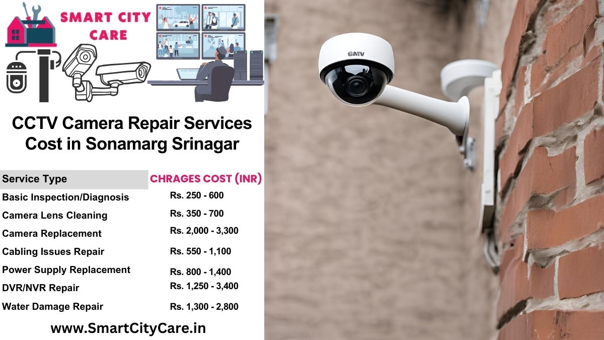 CCTV camera repair services charges list in Srinagar, Sonamarg