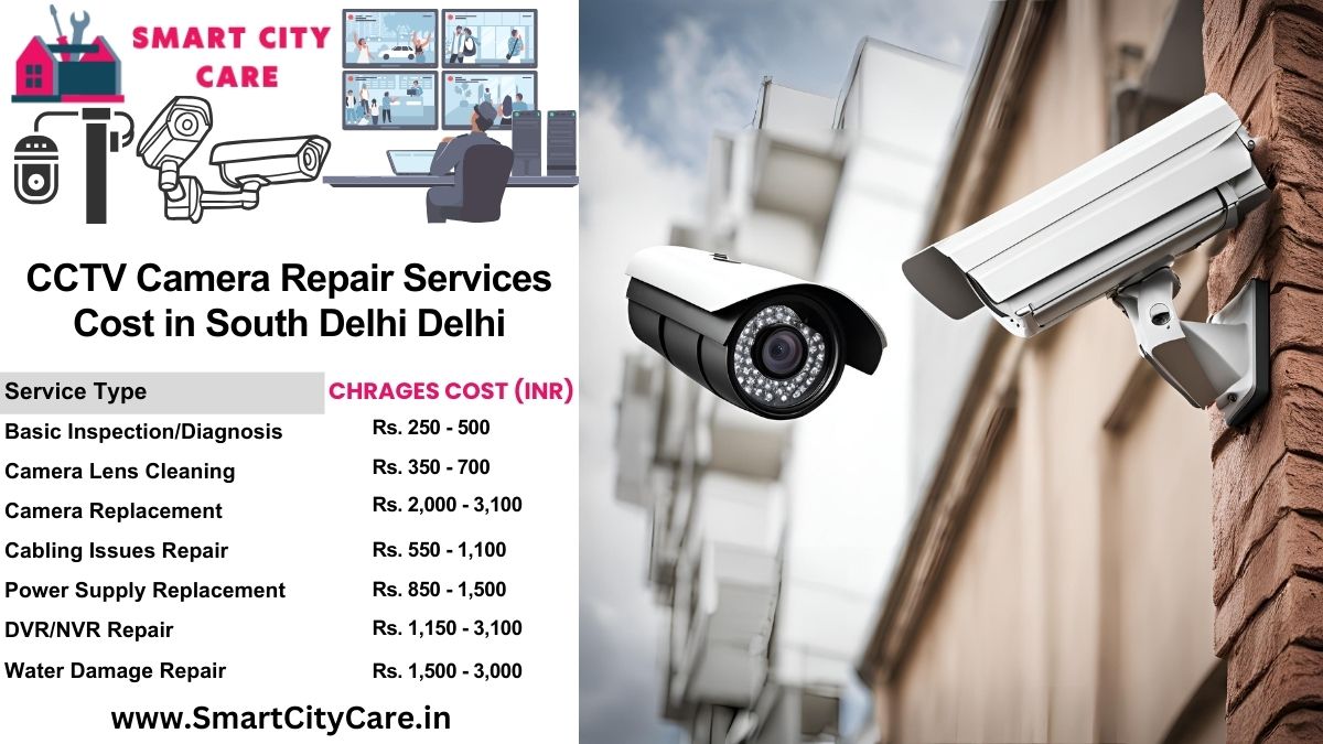 CCTV camera repair services charges list in Delhi, South Delhi