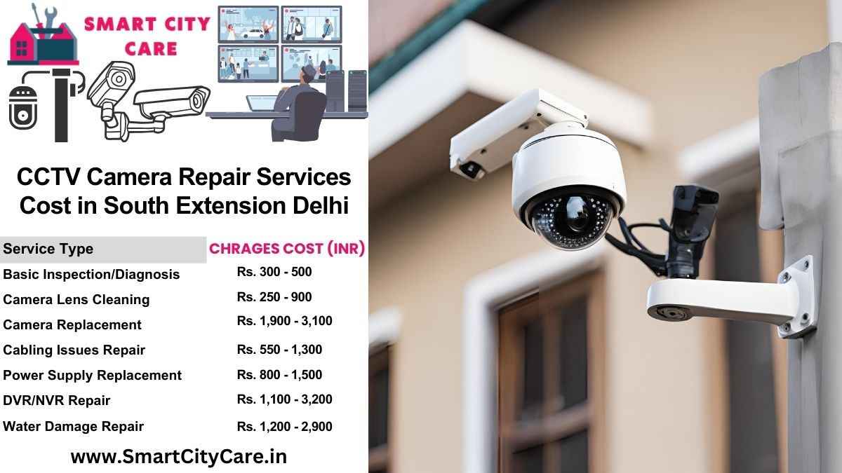 CCTV camera repair services charges list in Delhi, South Extension