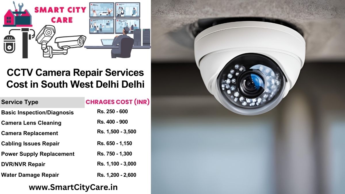 CCTV camera repair services charges list in Delhi, South West Delhi