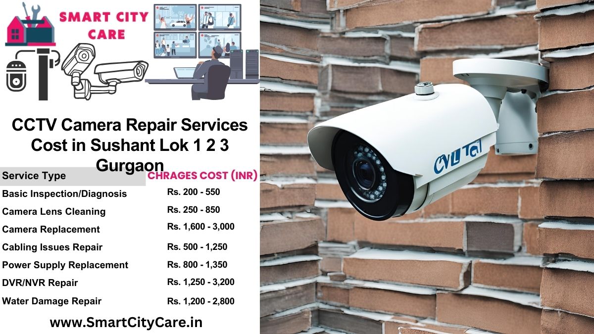 CCTV camera repair services charges list in Gurgaon, Sushant lok 1 2 3