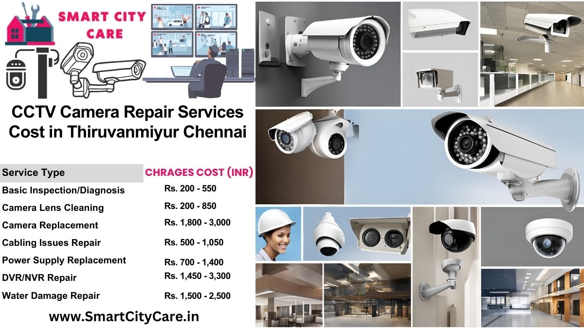 CCTV camera repair services charges list in Chennai, Thiruvanmiyur