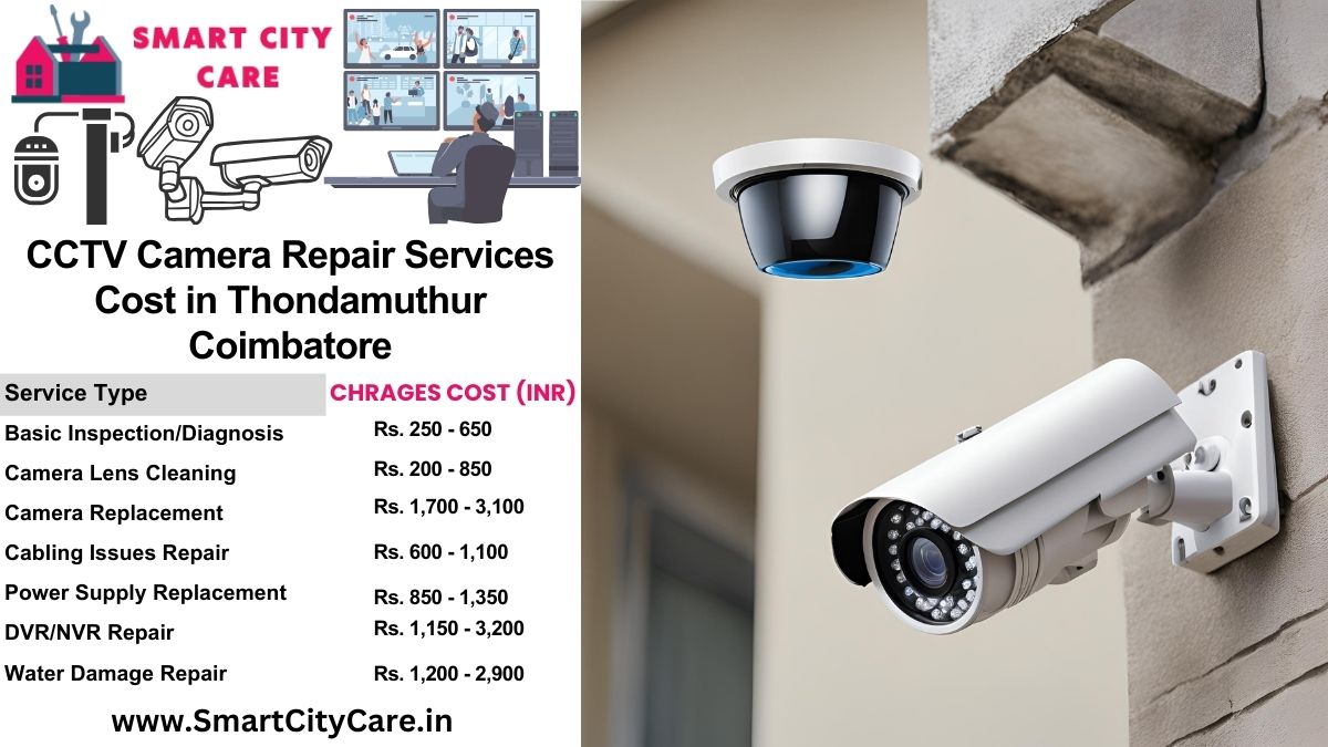 CCTV camera repair services charges list in Coimbatore, Thondamuthur