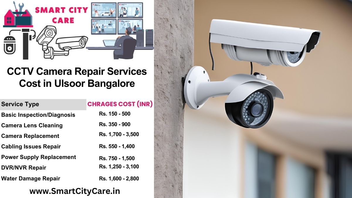 CCTV camera repair services charges list in Bangalore, Ulsoor