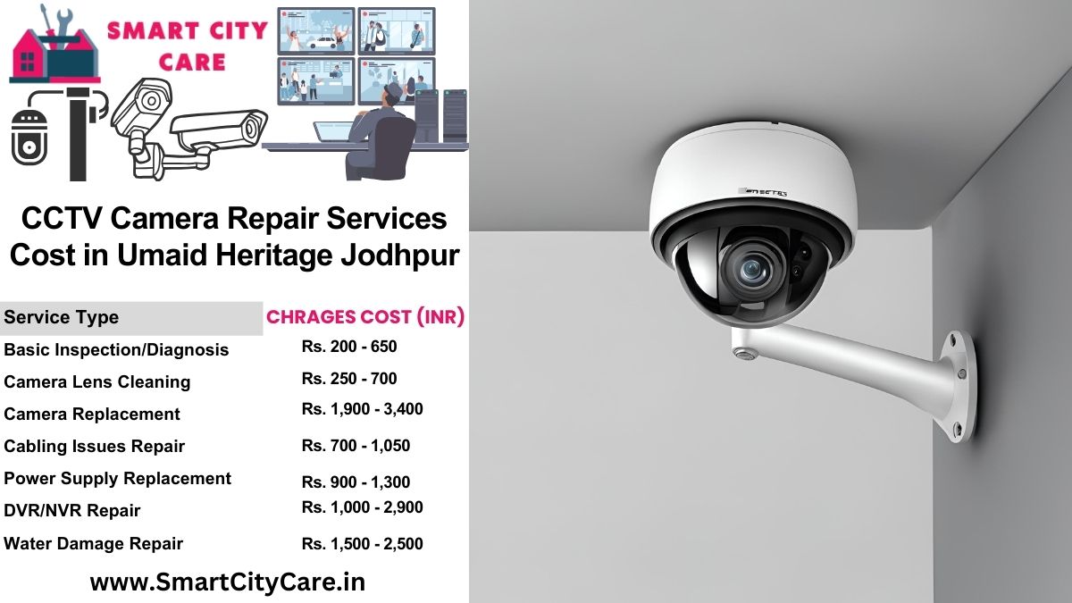 CCTV camera repair services charges list in Jodhpur, Umaid Heritage