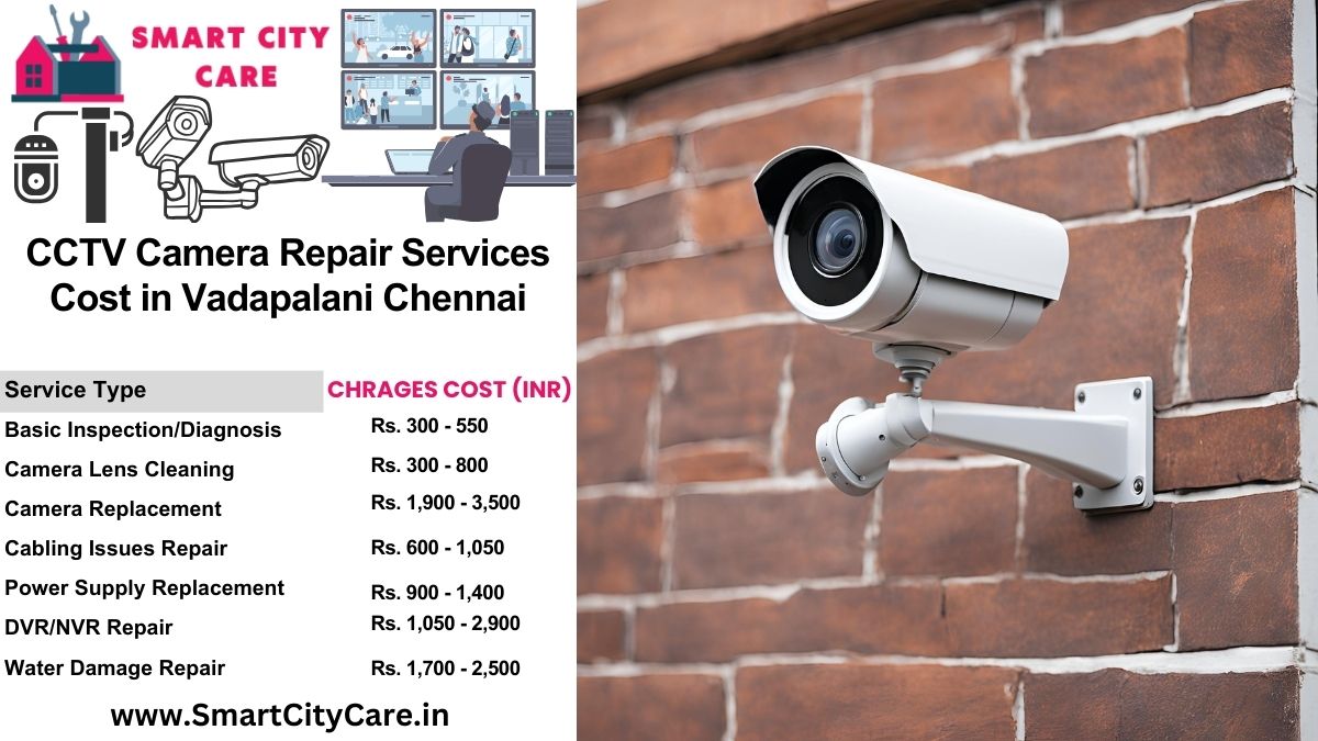 CCTV camera repair services charges list in Chennai, Vadapalani