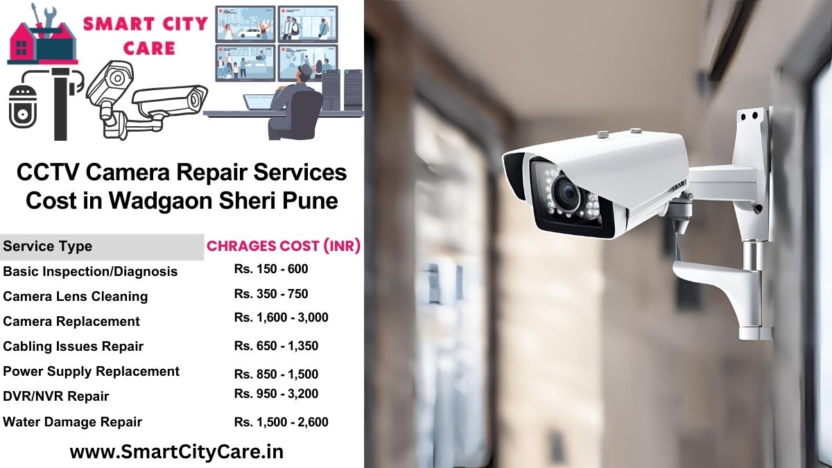 CCTV camera repair services charges list in Pune, Wadgaon Sheri