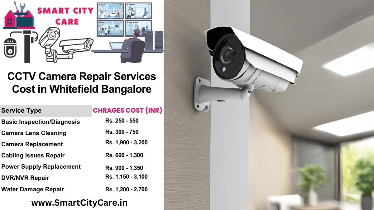 CCTV camera repair services charges list in Bangalore, Whitefield