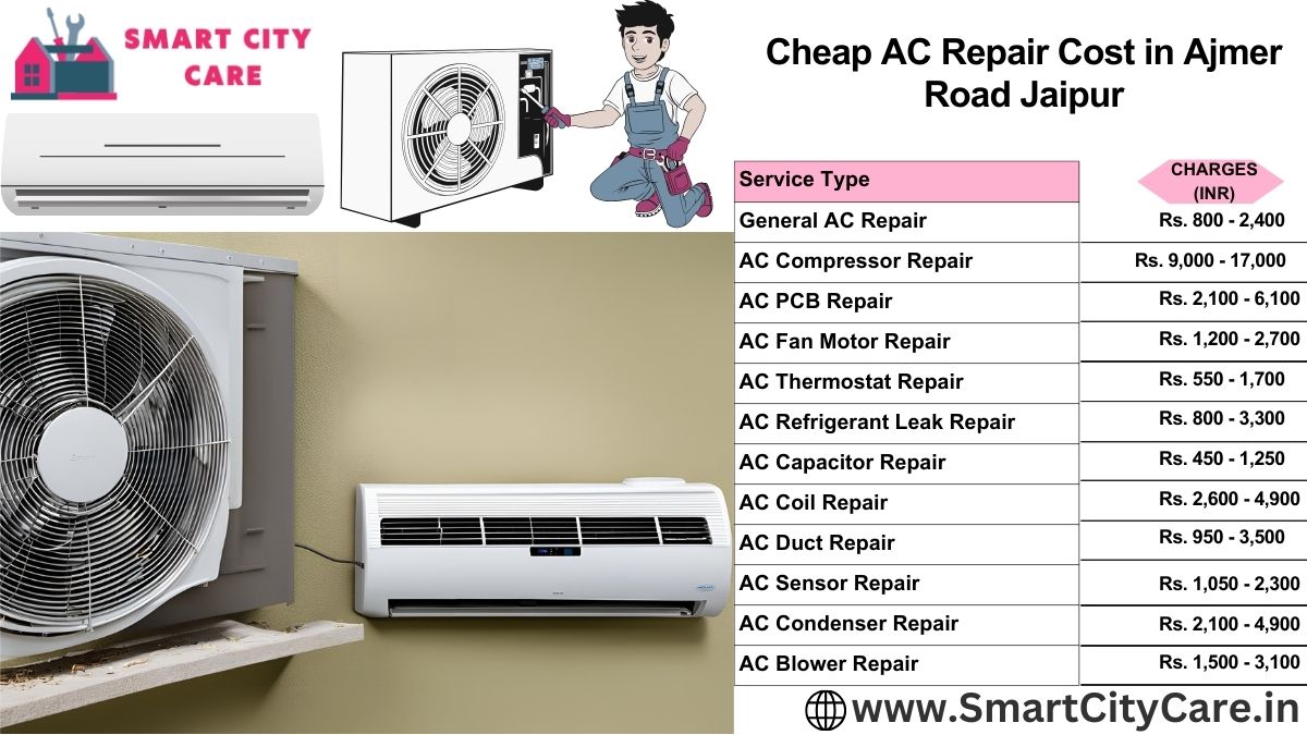 Cheap AC repair Cost list in  Ajmer Road, Jaipur