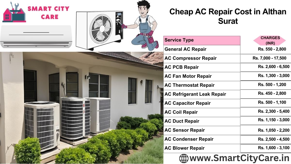 Cheap AC repair Cost list in  Althan, Surat