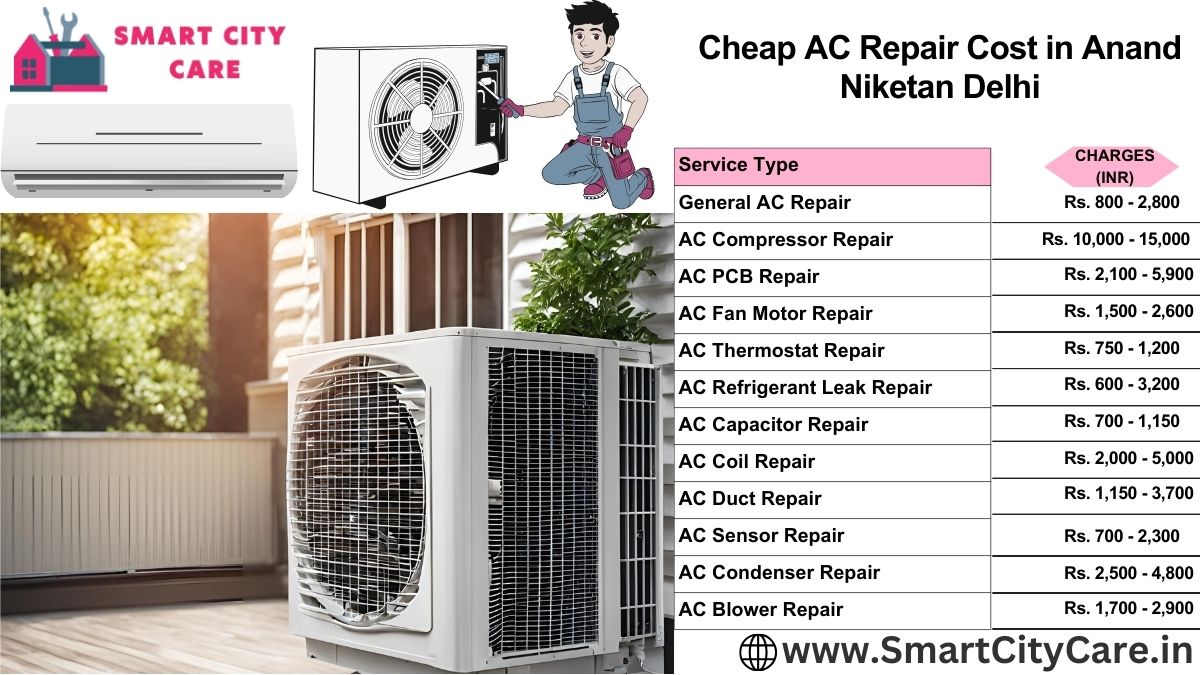 Cheap AC repair Cost list in  Anand Niketan, Delhi