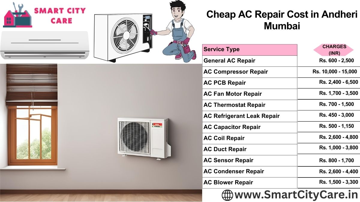 Cheap AC repair Cost list in Andheri, Mumbai