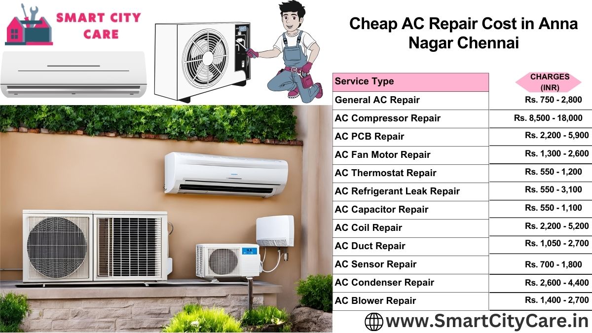 Cheap AC repair Cost list in  Anna Nagar, Chennai