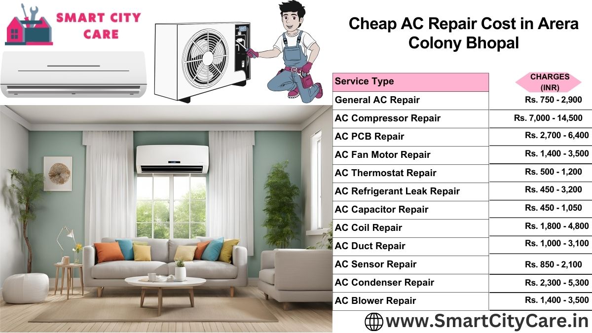 Cheap AC repair Cost list in Arera Colony, Bhopal